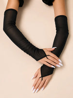 Elegant Sheer Mesh Fingerless Arm Sleeves