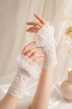 Floral Lace with Ruffled Cuffs
