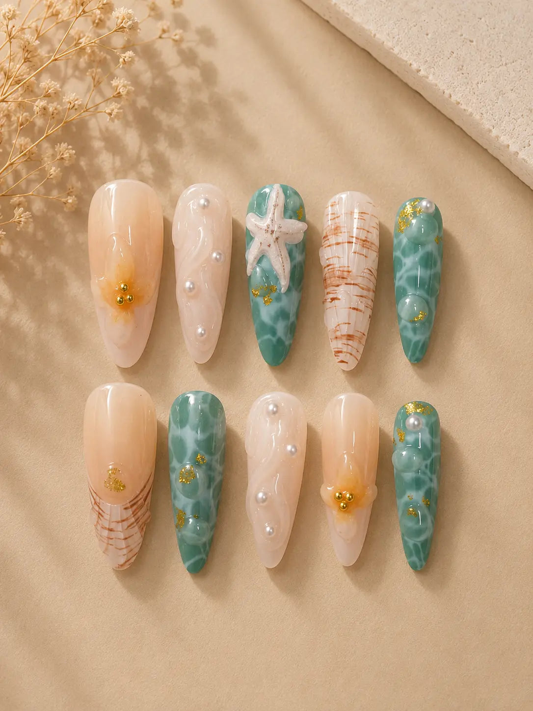 Ocean Pearl Press-On Nails