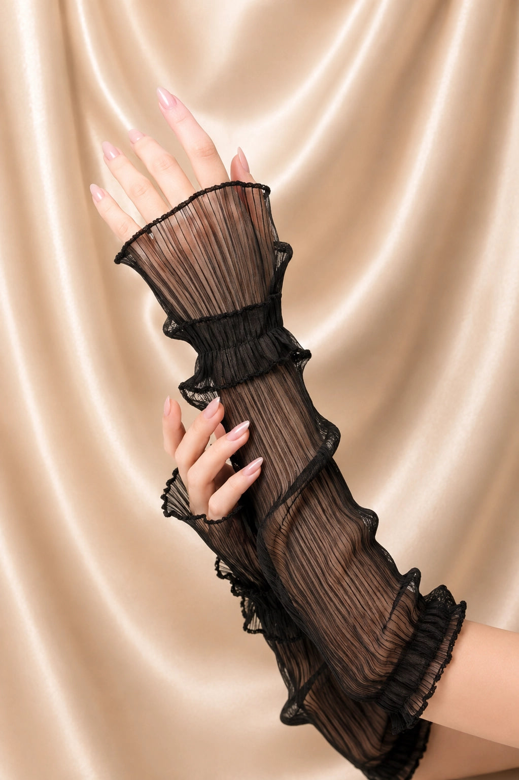 Noir Pleated Sheer Sleeves