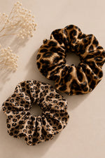 Leopard Luxe Satin Scrunchie