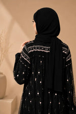 NOIR — Embroidered Net Abaya Set