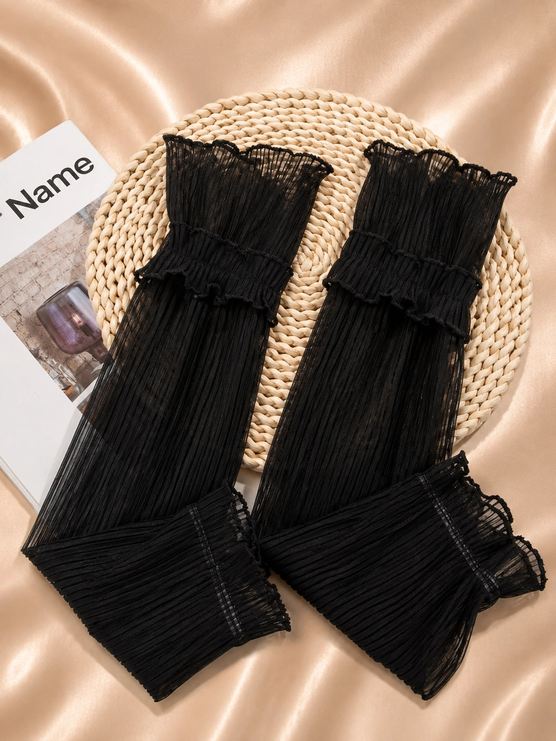 Noir Pleated Sheer Sleeves