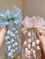 Bell Flower Bow Hair Clip