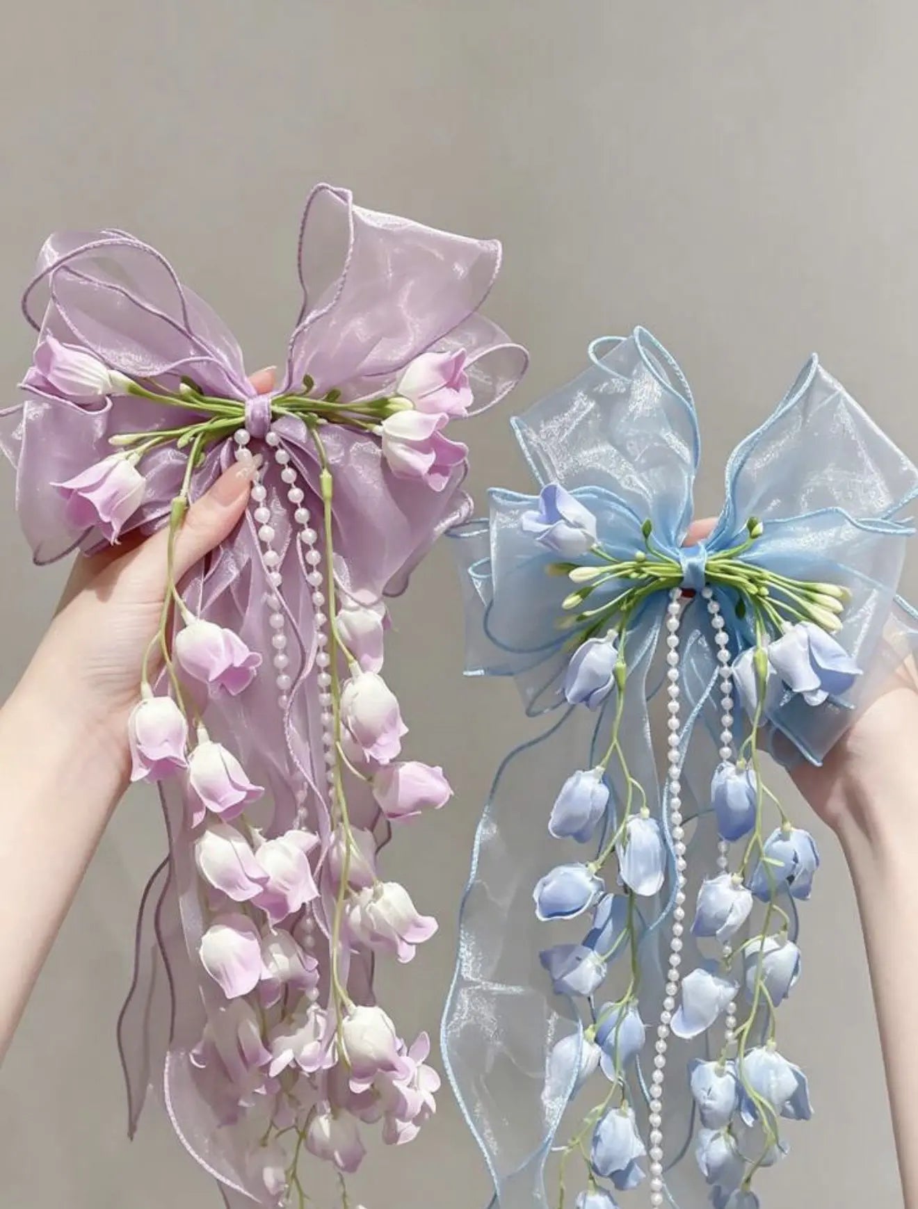Bell Flower Bow Hair Clip
