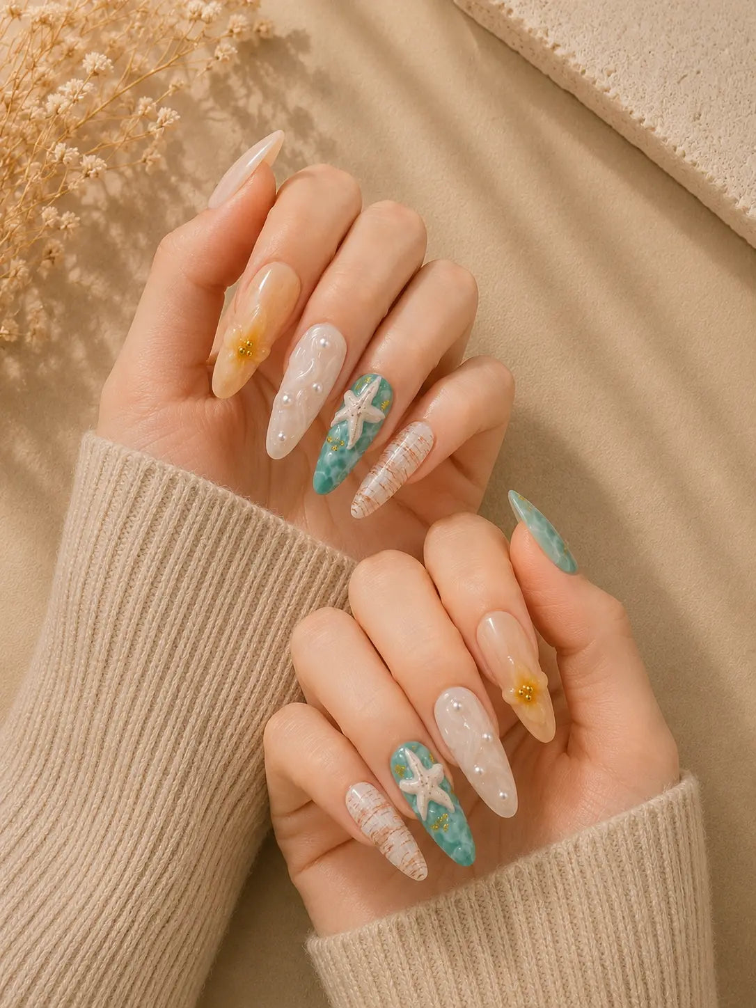 Ocean Pearl Press-On Nails