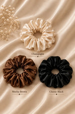 Luxury Satin Flower Scrunchies