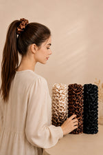 Luxury Satin Flower Scrunchies