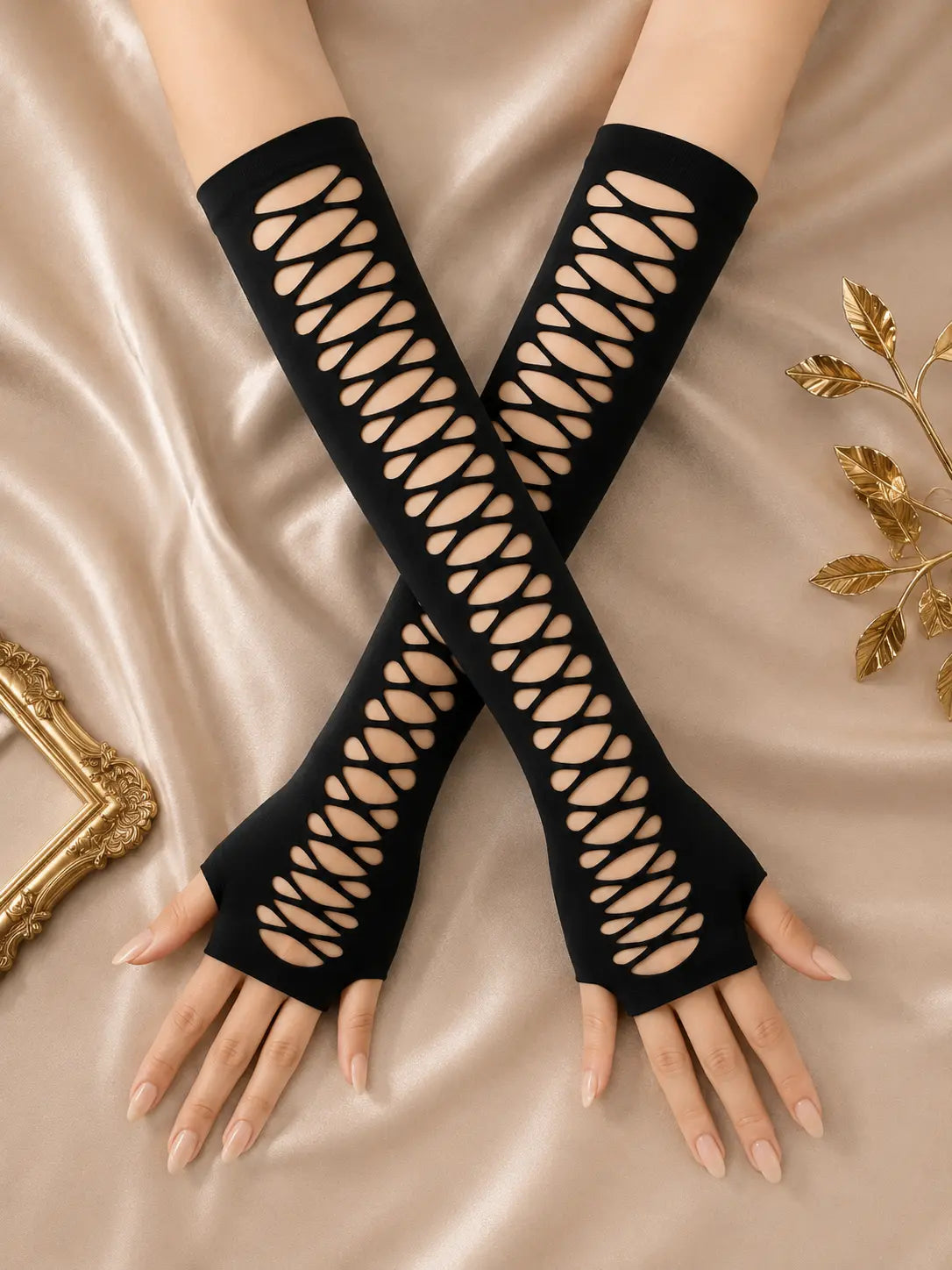 Lace-Up Cutout Arm Sleeves