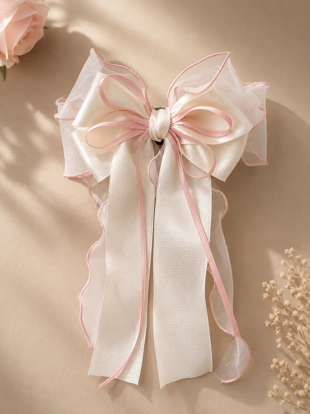Pastel Pink Oversized Bow Hair Clip