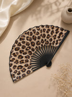 Leopard Print Folding Fan