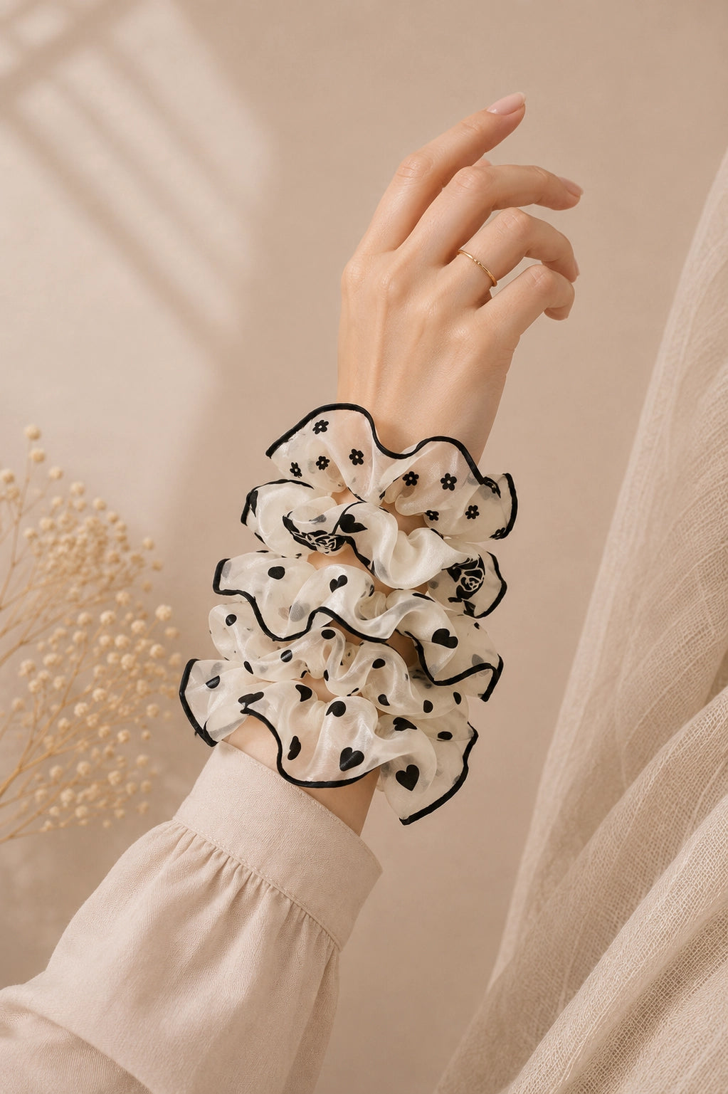 Sheer Printed Scrunchies