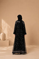 NOIR — Embroidered Net Abaya Set