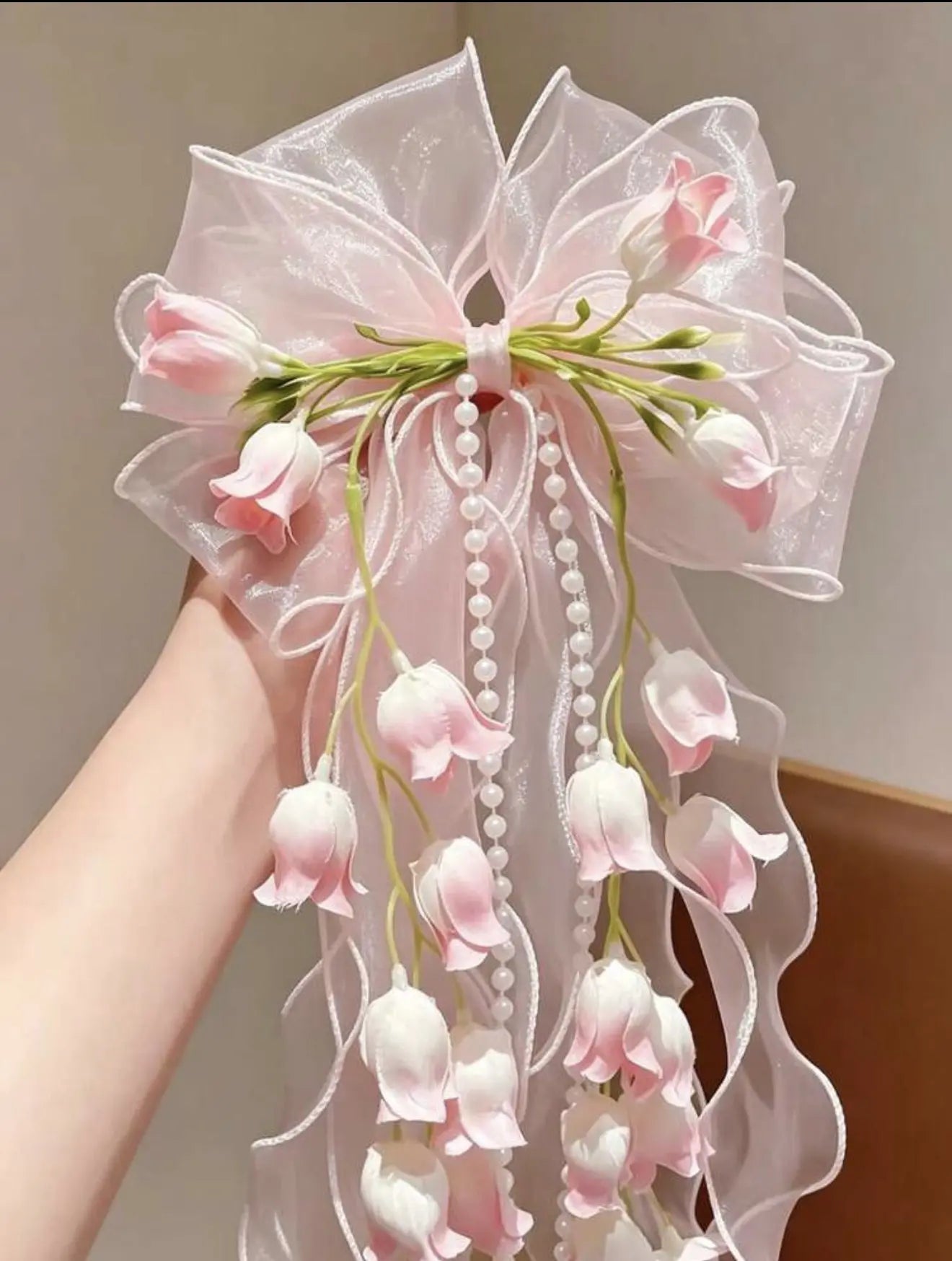 Bell Flower Bow Hair Clip