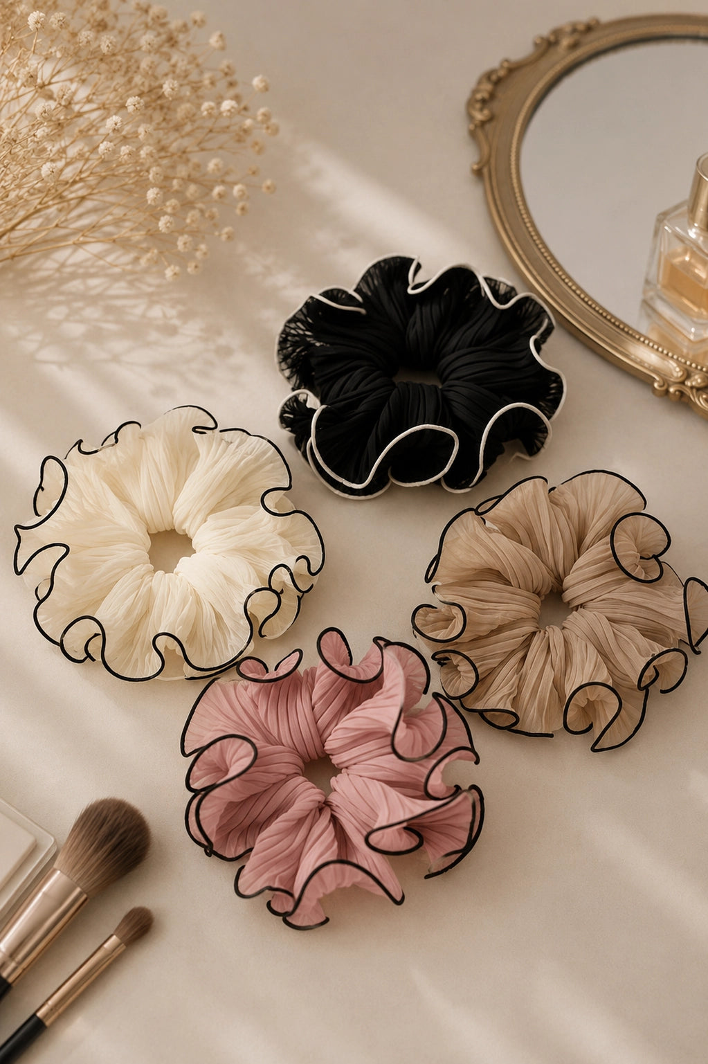 Pleated Chiffon Scrunchie