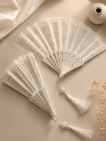 Vintage Lace Folding Fan (White)