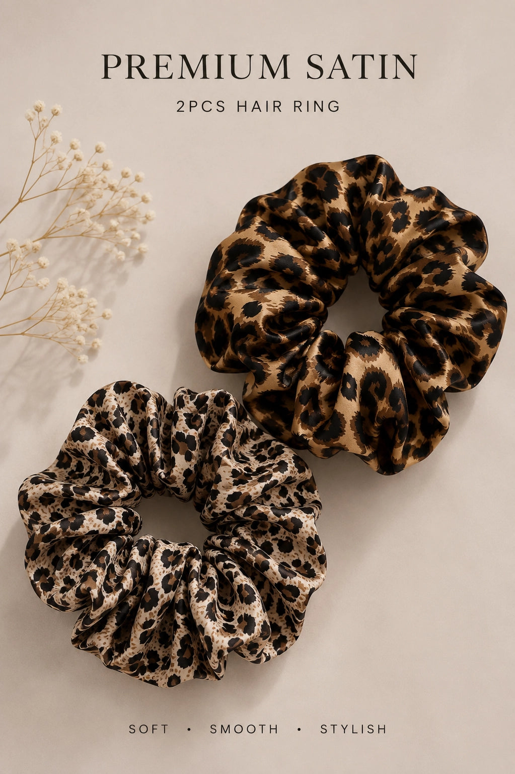 Leopard Luxe Satin Scrunchie