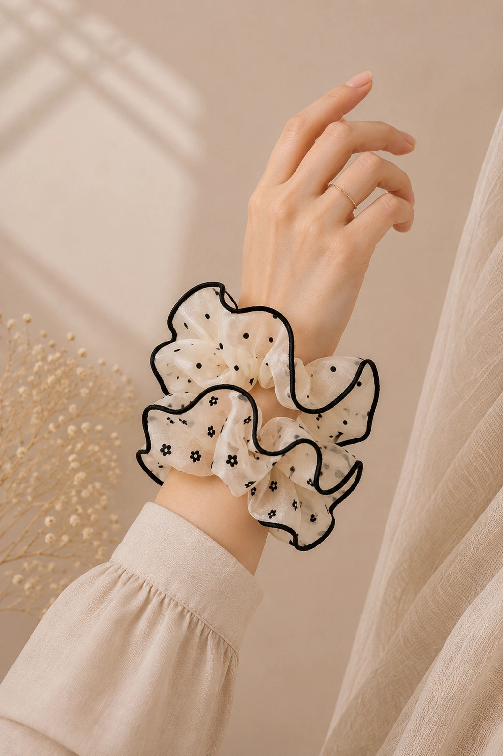 Sheer Printed Scrunchies