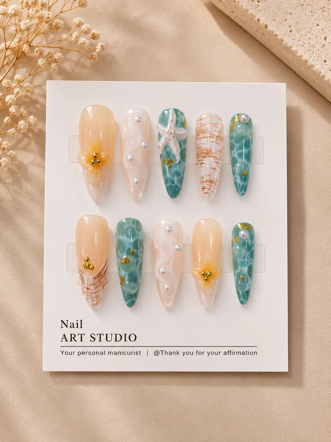 Ocean Pearl Press-On Nails
