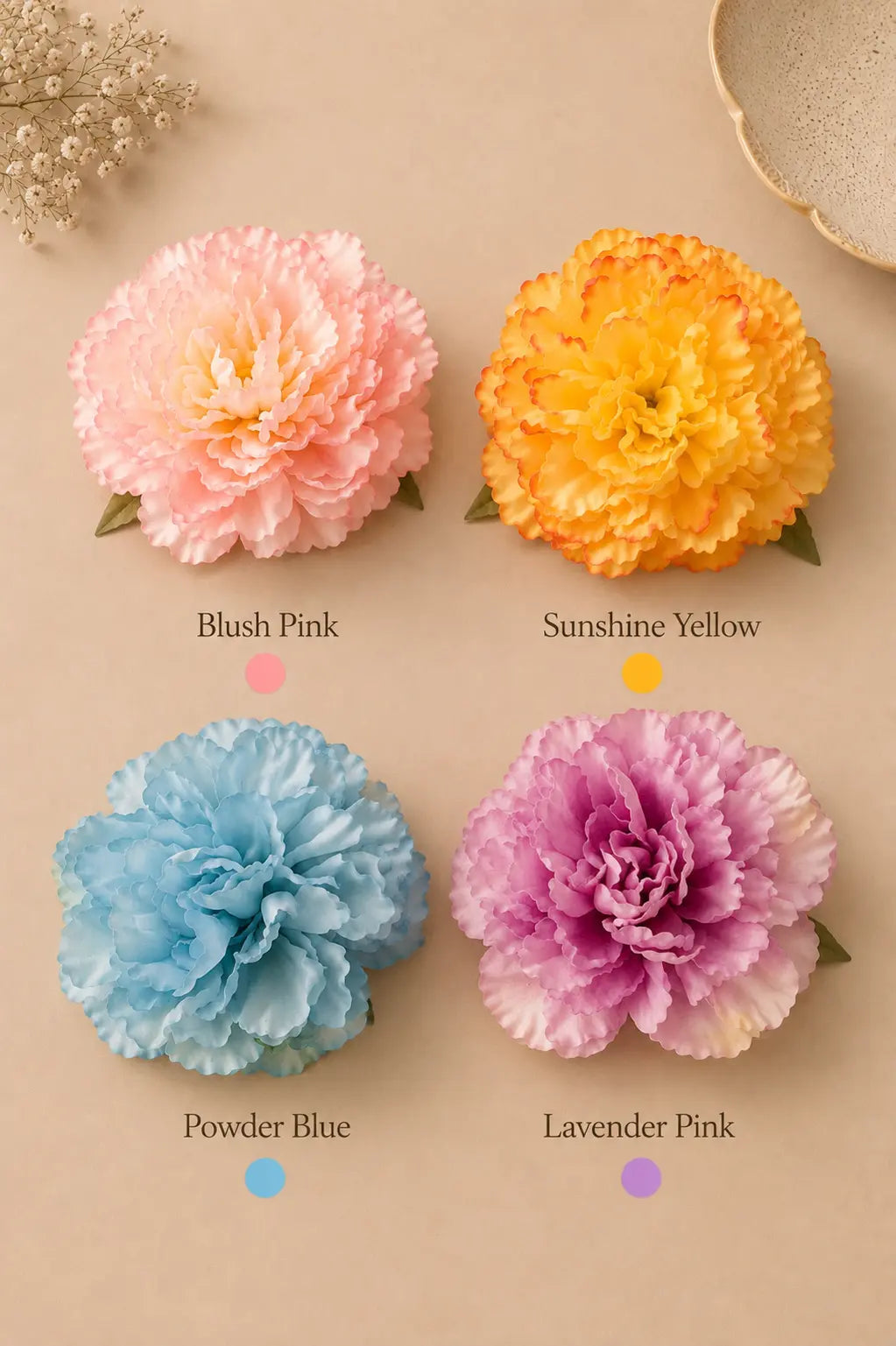 Peony Flower Hair Clip