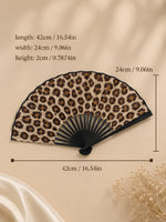 Leopard Print Folding Fan