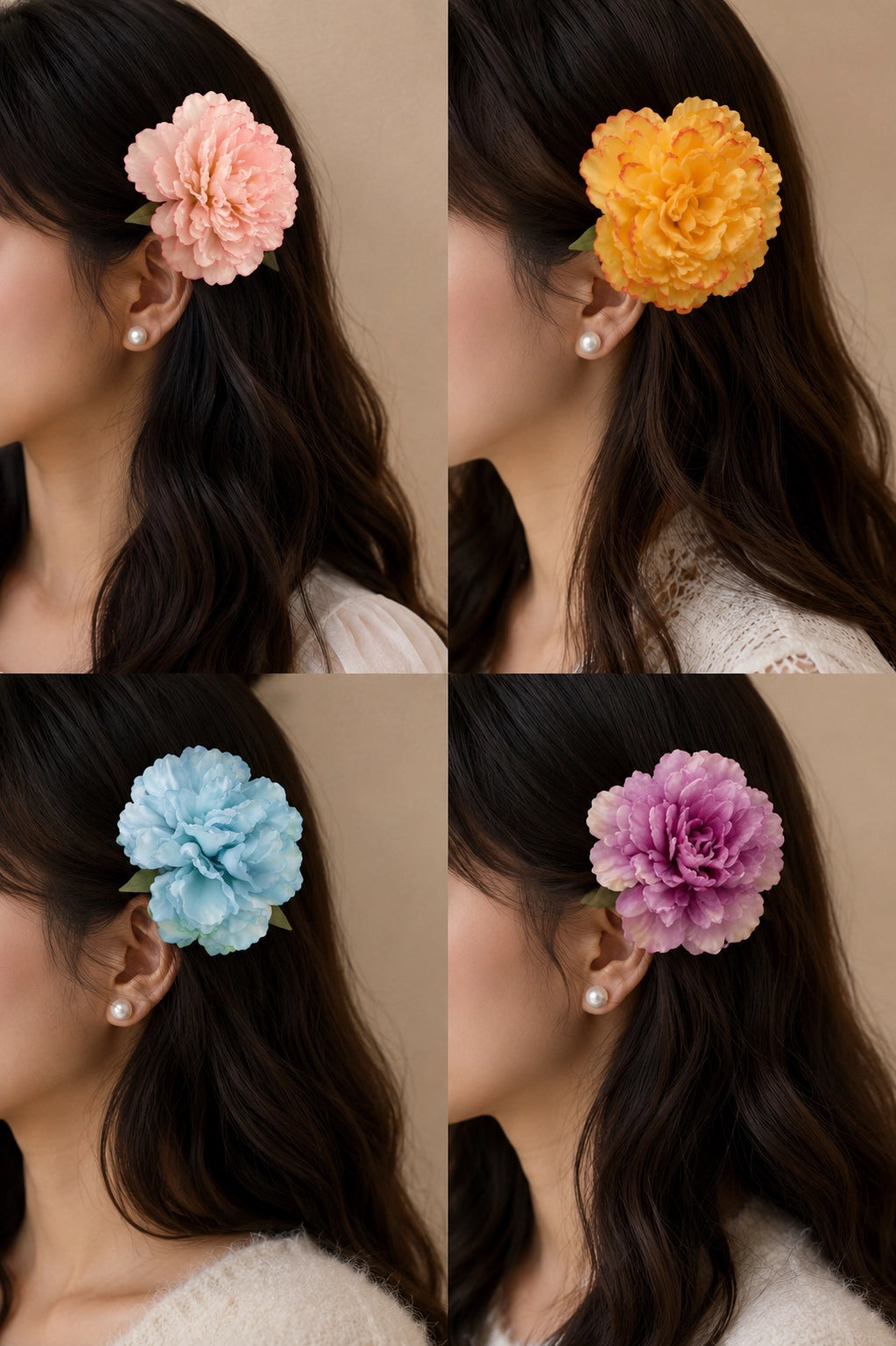 Peony Flower Hair Clip