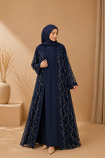 CELESTE — Embroidered Net Abaya Set