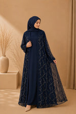 CELESTE — Embroidered Net Abaya Set