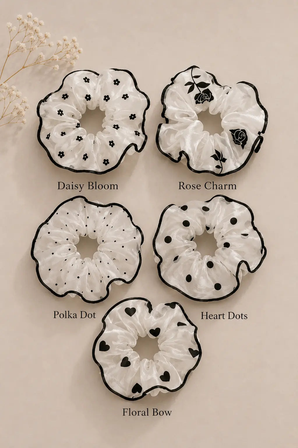 Sheer Printed Scrunchies