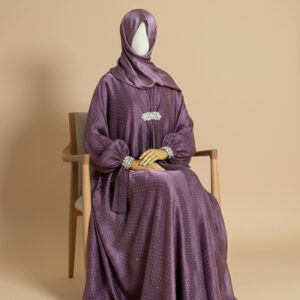 stone brooch abaya set