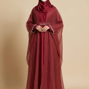 stone kaftan abaya red)